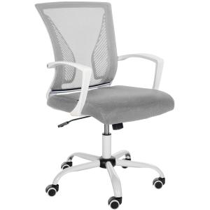 Chaise de bureau réglable Pivotant en microfibre Gris clair