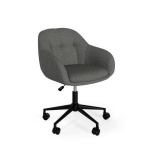 Chaise de bureau rembourrée en gris foncé