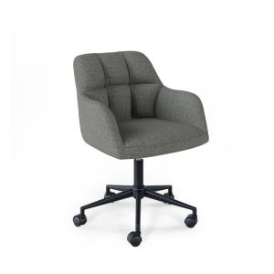 Chaise de bureau rembourrée gris foncé