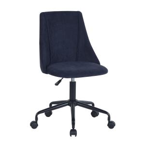 Chaise de bureau scandinave bleu tissu à roulettes réglable…