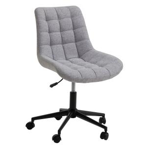 Chaise de bureau sur roulettes, en tissu, gris