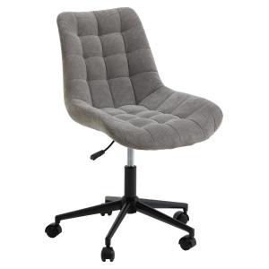 Chaise de bureau sur roulettes en velours côtelé, gris