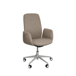 Chaise de bureau tapissée taupe