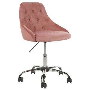 Chaise de bureau Velours Rose pastel