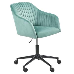 Chaise de bureau velours vert menthe