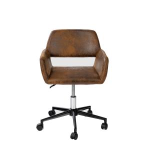 Chaise de bureau vintage en tissu suède réglable marron