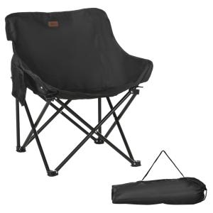 Chaise de camping pliable aluminium noir