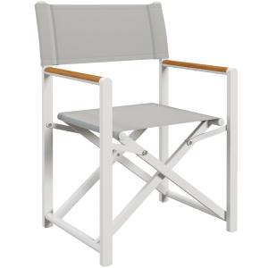 Chaise de camping pliable tissu respirant gris