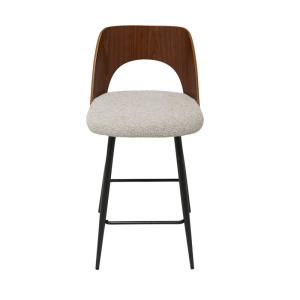 Chaise de comptoir en tissu beige