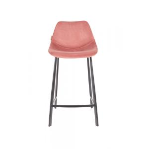 Chaise de comptoir en velours rose moderne
