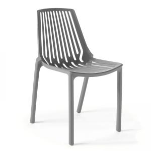Chaise de jardin ajourée en plastique gris