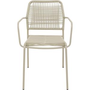 Chaise de jardin avec accoudoirs en acier et polyéthylène g…