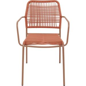 Chaise de jardin avec accoudoirs en acier et polyéthylène r…