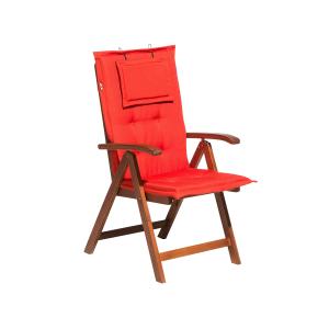 Chaise de jardin avec coussin rouge clair