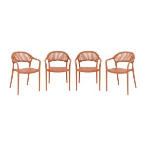 Chaise de jardin empilable avec effet corde terracotta (lot…