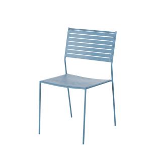 Chaise de jardin empilable en acier bleu