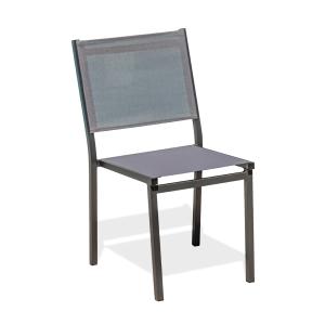 Chaise de jardin empilable en alu toile plastifiéee