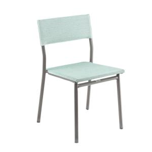 Chaise de jardin en aluminium bleu L49xl50xH85