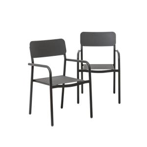 Chaise de jardin en aluminium gris 58 cm
