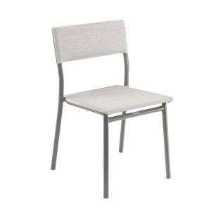 Chaise de jardin en aluminium gris L49xl50xH85