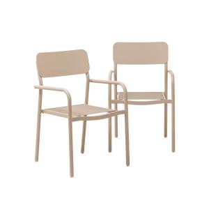 Chaise de jardin en aluminium taupe 56 cm