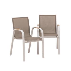 Chaise de jardin en aluminium taupe 66 cm