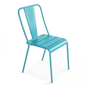 Chaise de jardin en métal bleu