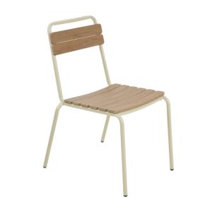 Chaise de jardin en métal crème