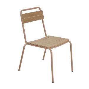 Chaise de jardin en métal moka