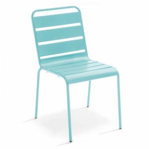 Chaise de jardin en métal turquoise