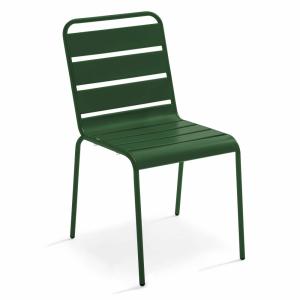 Chaise de jardin en métal vert forêt