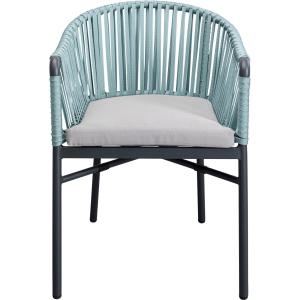 Chaise de jardin en polyéthylène bleu et acier noir