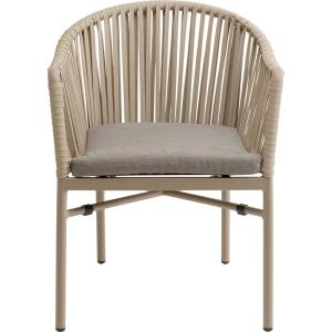 Chaise de jardin en polyéthylène et acier beige