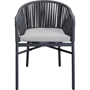 Chaise de jardin en polyéthylène gris et acier noir