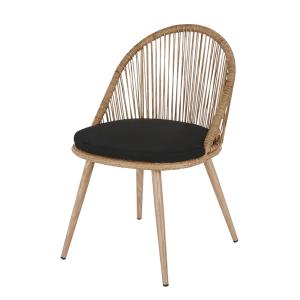 Chaise de jardin en résine tressée recyclée coloris naturel…