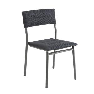Chaise de jardin matelassée en aluminium gris L49xl50xH85