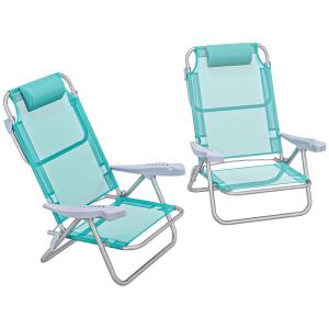 Chaise de jardin pliante dossier inclinable 6 niveaux alumi…