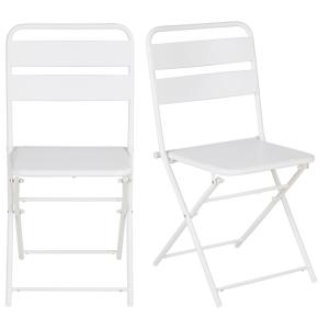 Chaise de jardin pliante en acier blanc (x2)