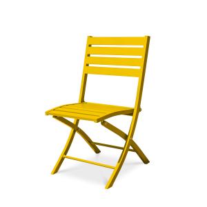 Chaise de jardin pliante en aluminium moutarde