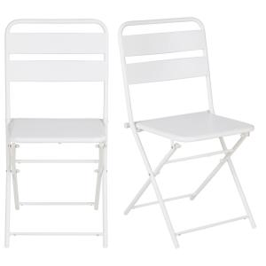 Chaise de jardin pliante en métal blanc x2)