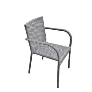 Chaise de jardin polyrotin, acier gris