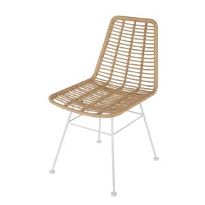 Chaise de jardin professionnelle en résine et métal blanc