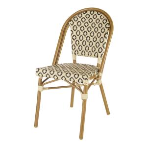 Chaise de jardin professionnelle en résine tressée beige et…