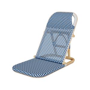Chaise de plage bleu marine pliable en tissage synthétique