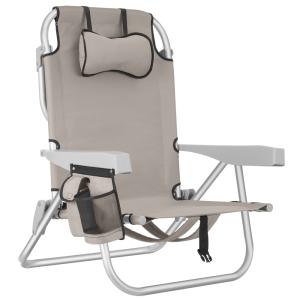Chaise de plage pliable avec fonction sac à dos beige
