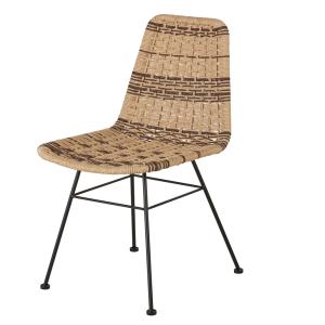 Chaise de restaurant en métal noir et résine recyclée bicol…