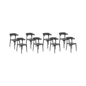 Chaise de salle à manger en matériaux synthétiques noir 50x…