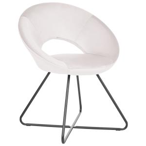 Chaise de salle à manger en tissu blanc 65x77cm