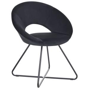 Chaise de salle à manger en tissu noir 65x77cm