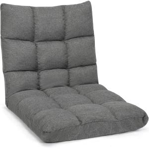 Chaise de sol pliante gris 106x56x12cm